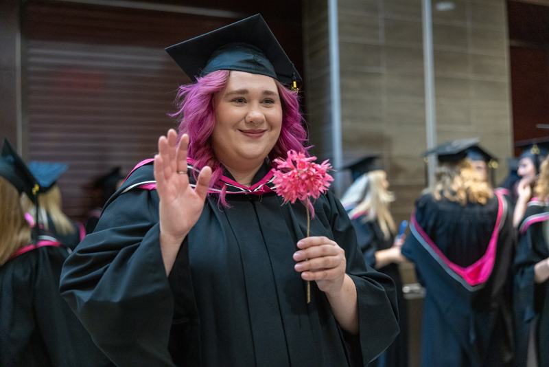 Graduate celebrating at the convocation