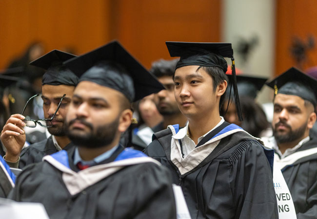 Grads during ceremony