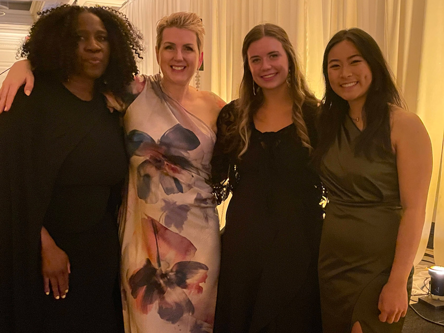 Stacy-Ann Matthews (far left) and Tara Hunt (to her right), her design partner for Formica’s Form Innovation Challenge, at IIDA’s Revel In Design Black Tie Event.