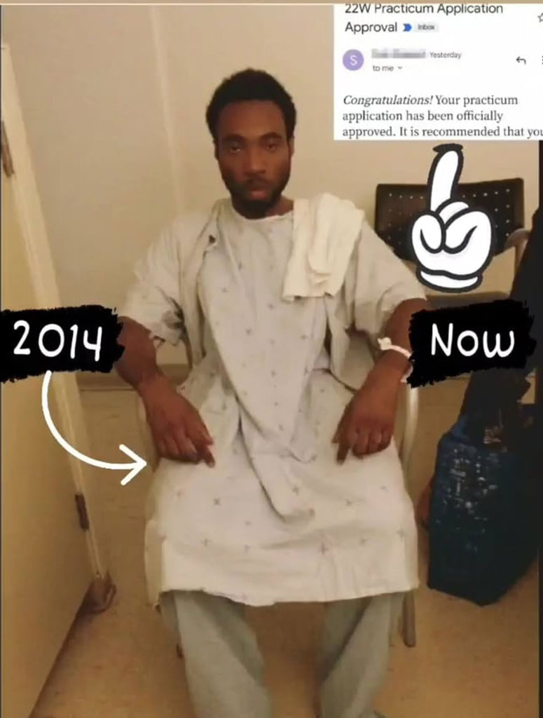 Ola Kuforiji&nbsp;in hospital in 2014 