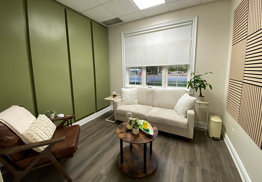 One of the therapy spaces at Serene Lotus Psychotherapy today.